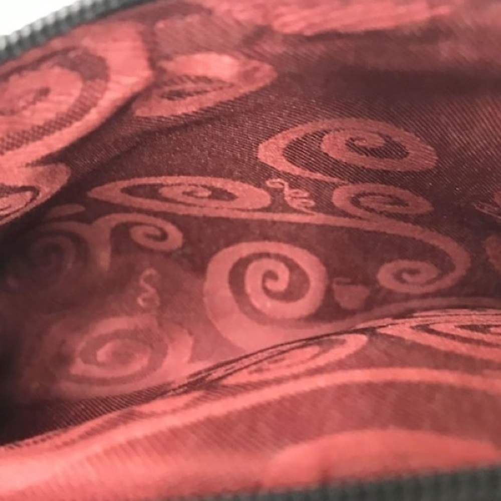 Brighton Vintage Black Croc Leather Silver Heart crossbody bag pocket red inside - Picture 12 of 15